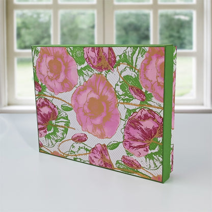 Rectangular Cardboard Gift Box in Silk Screened Handmade Paper