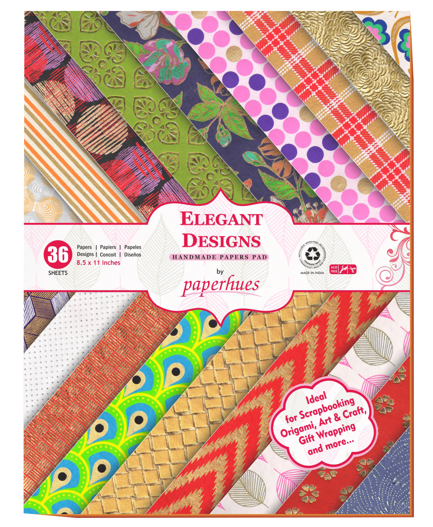 Elegant Designs Collection Handmade Scrapbook Papers: 8.5x11" Pad, 36 Sheets