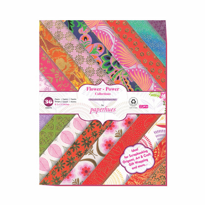 Flower Power Handmade Scrapbook Papers: 8.5x11" Pad with 36 Sheets