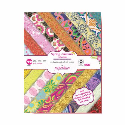 Blooming Creations: Spring-Summer Decorative Handmade Scrapbook Paper 8.5x11" Pad, 40 Sheets