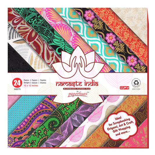 Namaste India: Handmade Scrapbook Papers 12x12" Pad, 24 Sheets