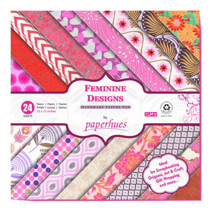 Paperhues Feminine Designs Collection Scrapbook Paper: 12x12" Pad, 24 Sheets