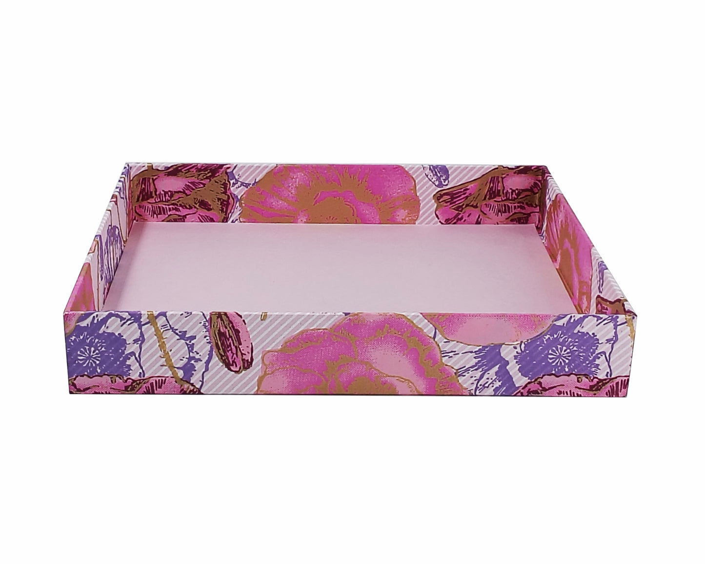 Rectangular Cardboard Gift Box in Silk Screened Handmade Paper