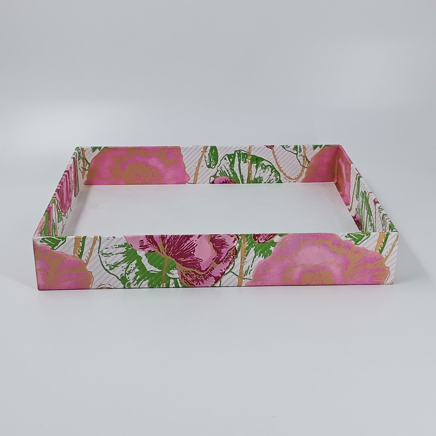 Rectangular Cardboard Gift Box in Silk Screened Handmade Paper