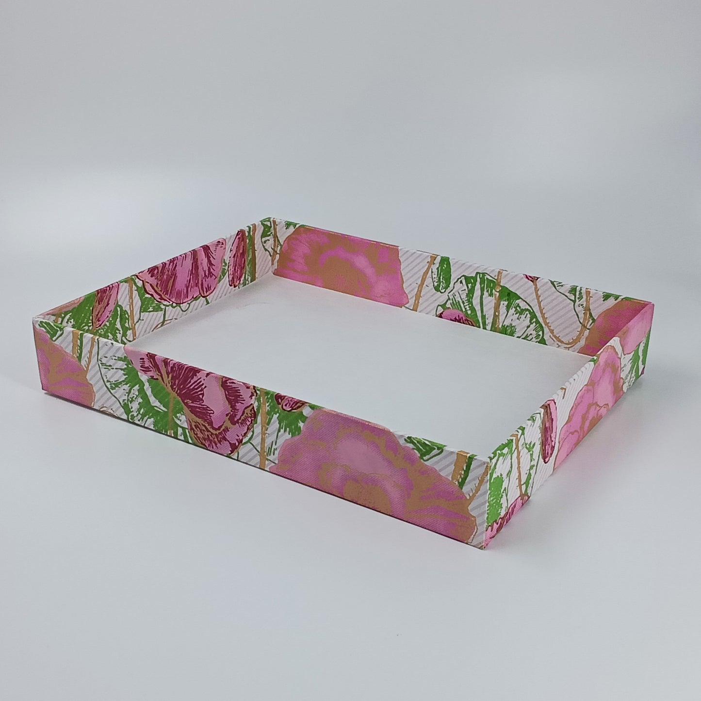 Rectangular Cardboard Gift Box in Silk Screened Handmade Paper